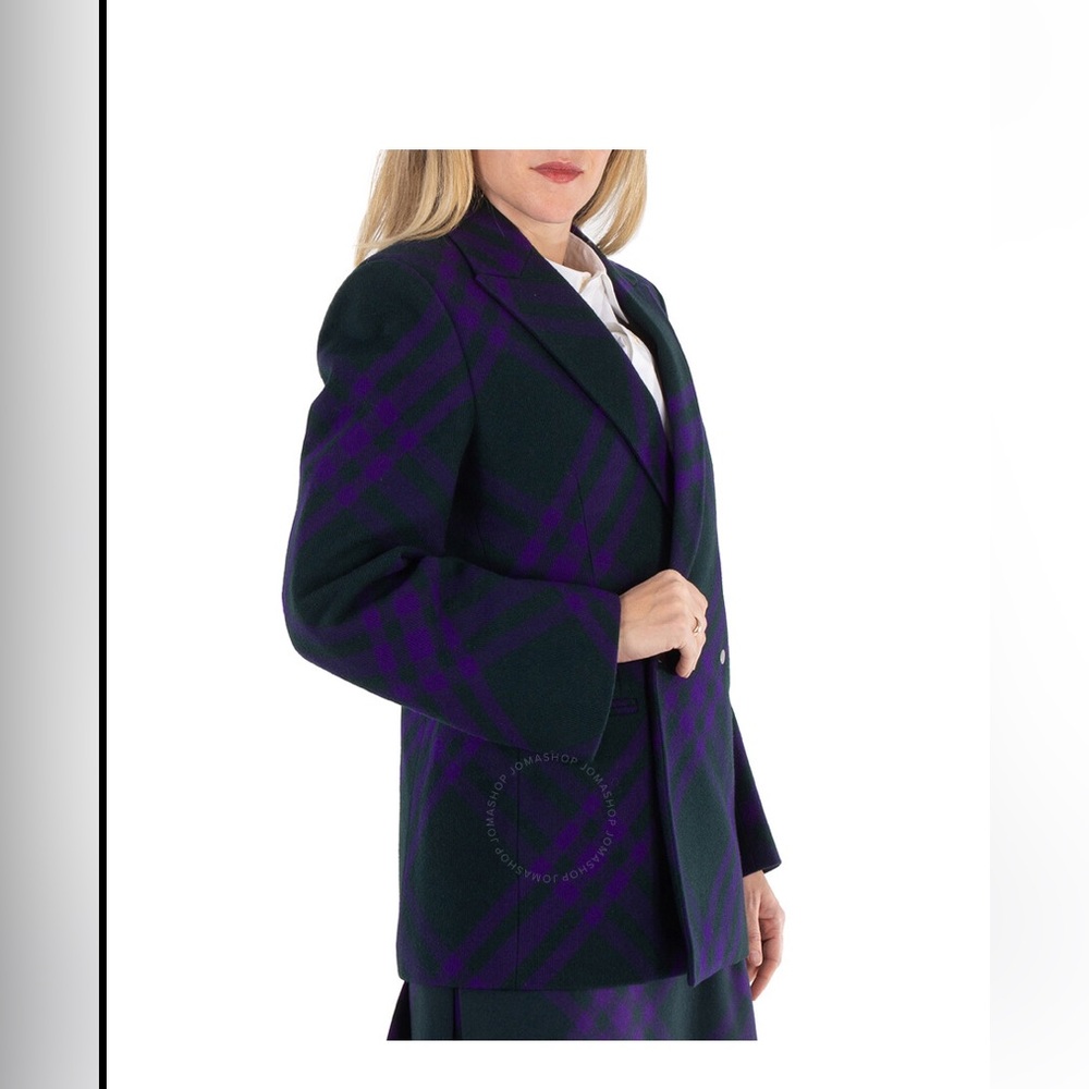Burberry Ladies Wool Check Print Blazer - Picture 2 of 10